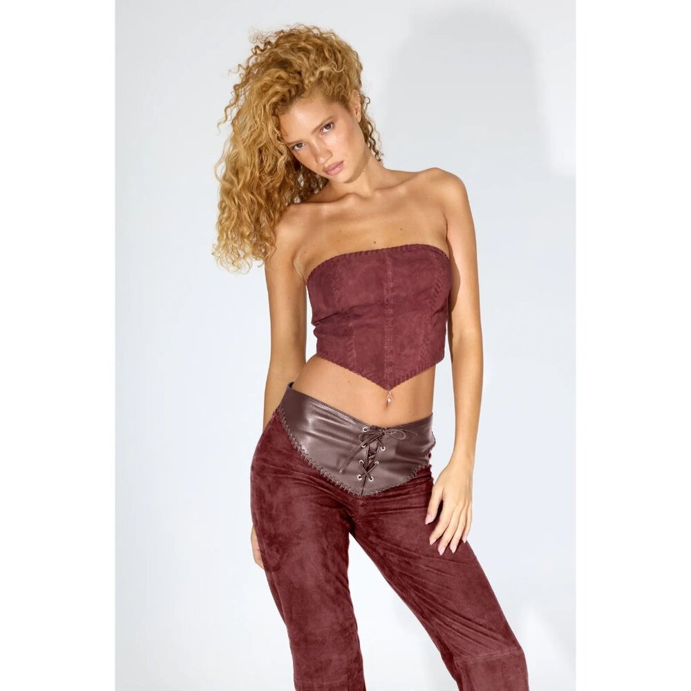 Understated Leather Sonny Suede Pants in Chocolate Small New Womens Leather - Picture 12 of 15